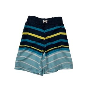George Blue and Yellow Swim Trunks with Striped‎ Design